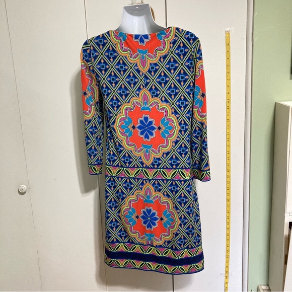 LAUNDRY By Shelli Segal Bohemian Mandala Geometric Dress Women XS - Picture 6 of 14